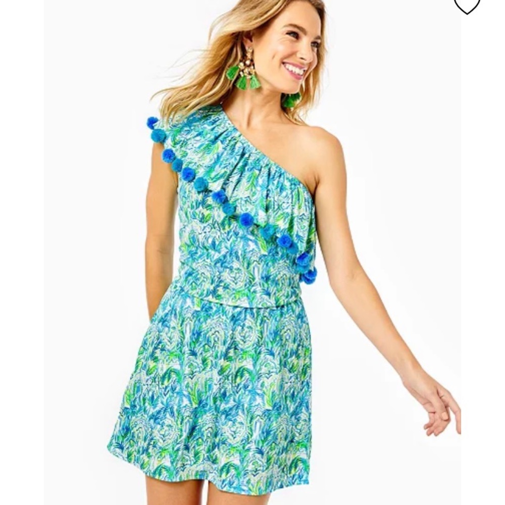 Lilly Pulitzer idara one shoulder romper NWT size L